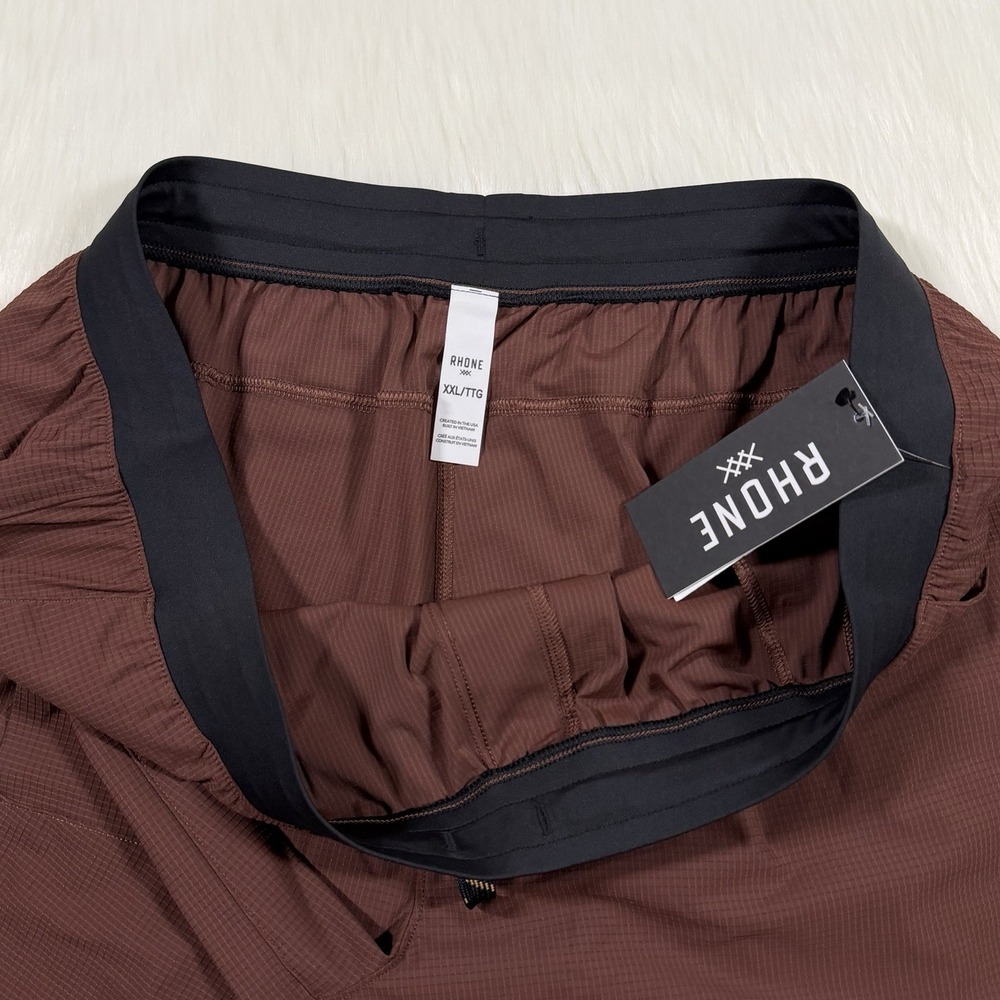 Rhone Men's Size XXL Mocha Brown  7" Invictus Ripstop Shorts Unlined 101720 - Picture 8 of 9